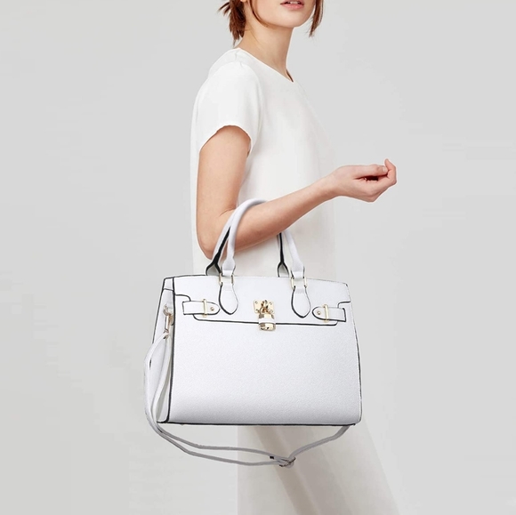 Padlock Togo Vegan Leather Satchel Set - Picture 15 of 16